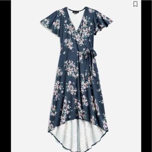Irene Faux Wrap Brushed Knit Maxi Dress